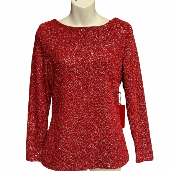 red sparkly sweater